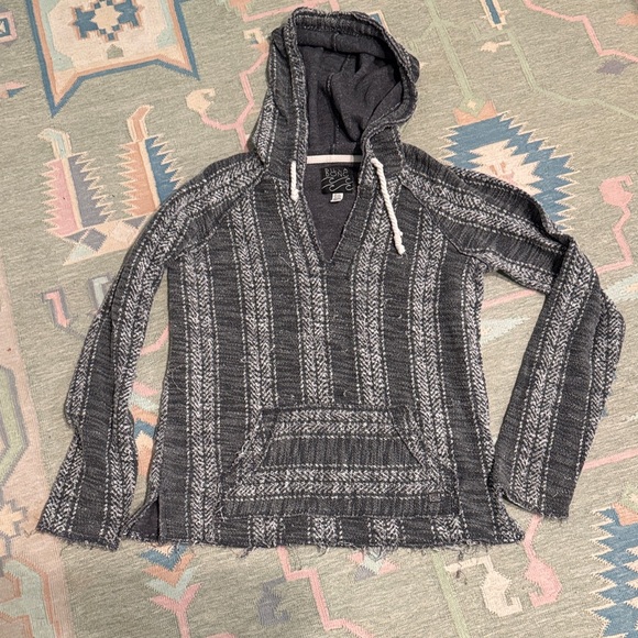 Gray Striped Hooded Pullover - Picture 1 of 6